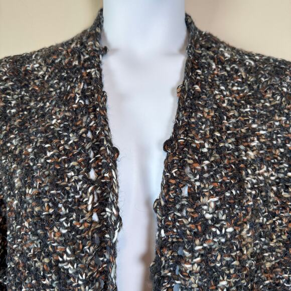 Maurices Womens Sz S Open Cardigan Oversized 3/4 Sleeve Hanky Hem Crochet Boho - Picture 2 of 10